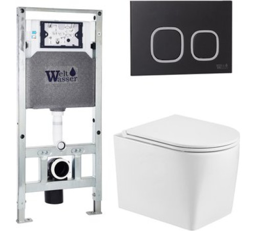 Унитаз подвесной WeltWasser Amberg 506 ST + Nesenbach 004 GL-WT + Amberg RD-BL