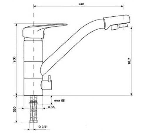 Смеситель Ulgran U-010 308 черный