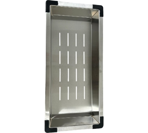 Кухонная мойка Schtoff Best Silver 6050 + коландер металл K-1 BLACK + дозатор SD-1 SILVER