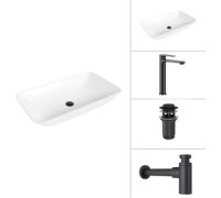 Умывальник Lauter 21886 + Moon 21СК8691BS + сифон 21635B + дон.клапан 21190B черный матовый