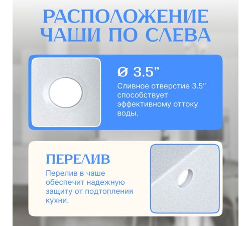 Кухонная мойка Saniteco Fortis белый