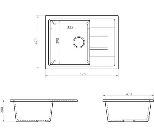 Кухонная мойка Berge BR-5850 черный матовый