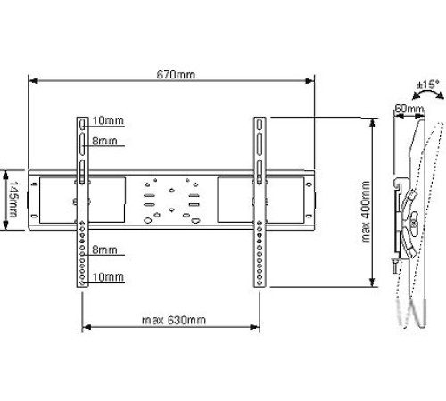 Кронштейн для телевизора Electric Light КБ-01-68 черный