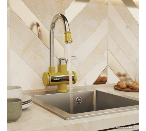 Проточный электрический водонагреватель-кран Mixline WH-003 золото