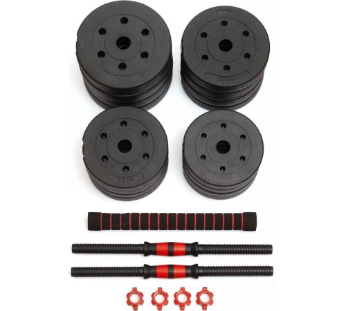 Набор гантелей с грифом для штанги VictoryFit VF-DC300 2x15 кг