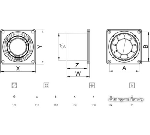 Осевой вентилятор Awenta Ring 100 WWR100