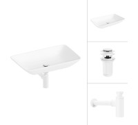 Умывальник Lauter 21540 + клапан 21190W + сифон 21635W белый матовый