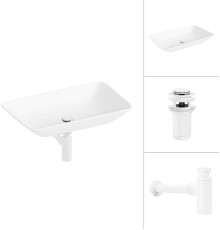 Умывальник Lauter 21540 + клапан 21190W + сифон 21635W белый матовый