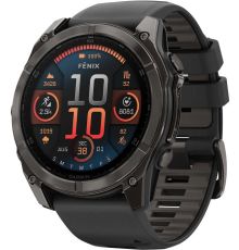 Умные часы Garmin Fenix 8 Sapphire 51мм угольно-серый DLC, пепельно-черный силиконовый ремешок