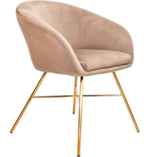 Стул с подлокотниками AksHome Amur светло-коричневый велюр/золото