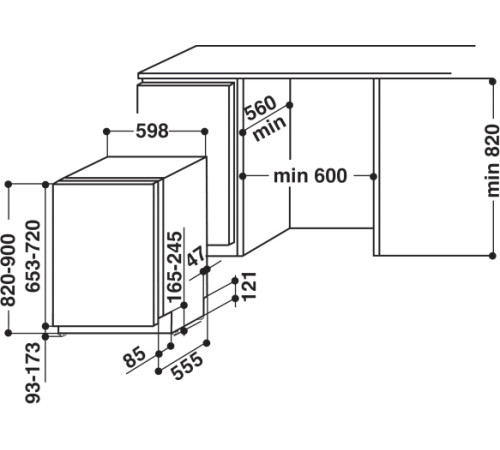 Встраиваемая посудомоечная машина Whirlpool WIC 3C26 F