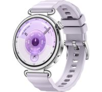 Умные часы Huawei Watch GT 6 41 мм серебристый, с сиреневым силиконовым ремешком, международная версия