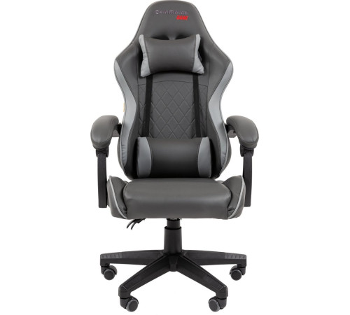 Игровое геймерское кресло CHAIRMAN CH28 экокожа, черный/серый