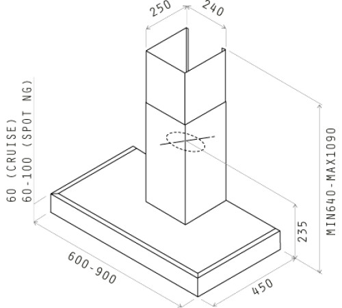 Кухонная вытяжка Elica SPOT NG H6 IX/A/90