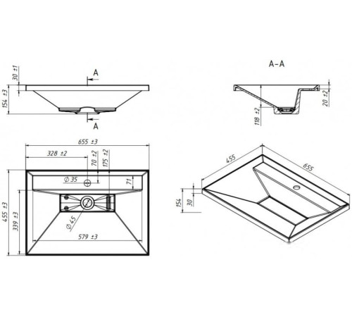Умывальник Belux Фаворит Ф-650