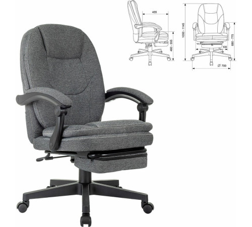 Офисное кресло Бюрократ CH-868MSG-BF серый/черный