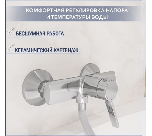 Смеситель Lauter Art 21CK9680C с лейкой Nevada 21S10146