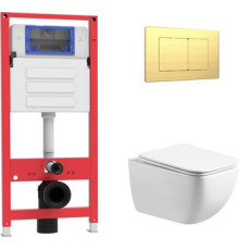 Унитаз подвесной Oliveeka OL-MQ1216E12-BG золотой матовый