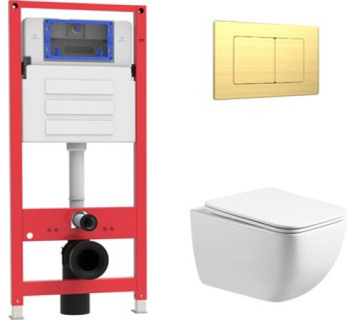 Унитаз подвесной Oliveeka OL-MQ1216E12-BG золотой матовый