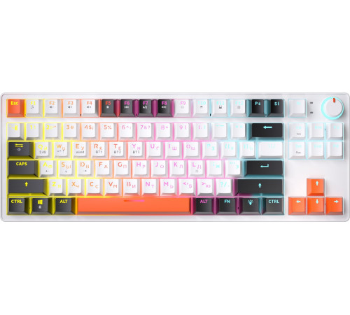 Клавиатура JEGG ZA87 Pro White Black Orange TNT Yellow