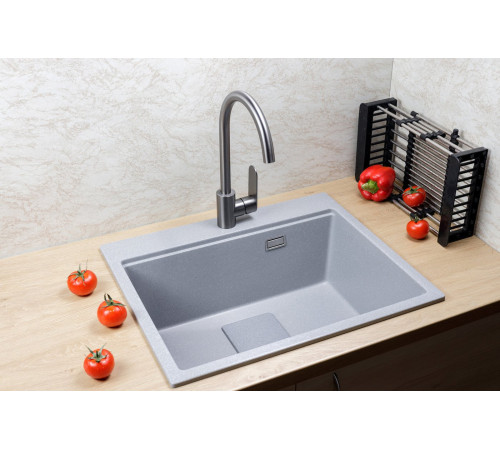 Кухонная мойка Marblan Comfort 60 серебристый, с сифоном