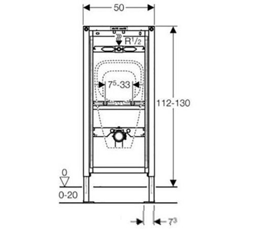 Инсталляция для писсуара Geberit DuoFix 111.686.00.1