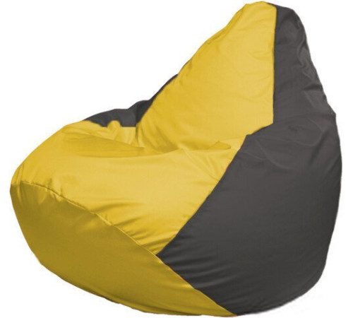 Кресло-мешок Flagman Груша Макси Г2.1-249 серый темный/желтый