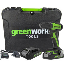 Дрель-шуруповерт Greenworks GD24DD35K2 3704007UA с 1-м АКБ, кейс