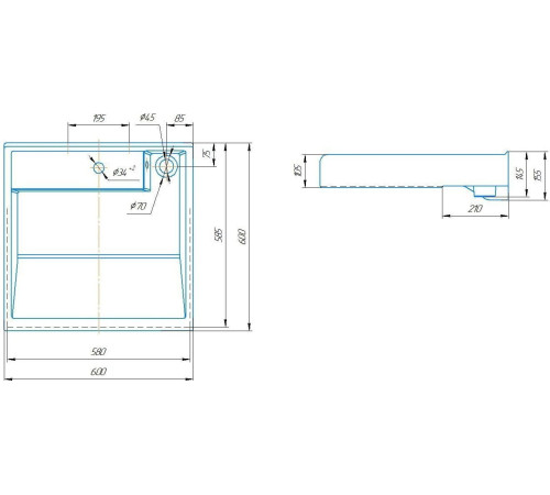 Умывальник Kirovit Престиж 60