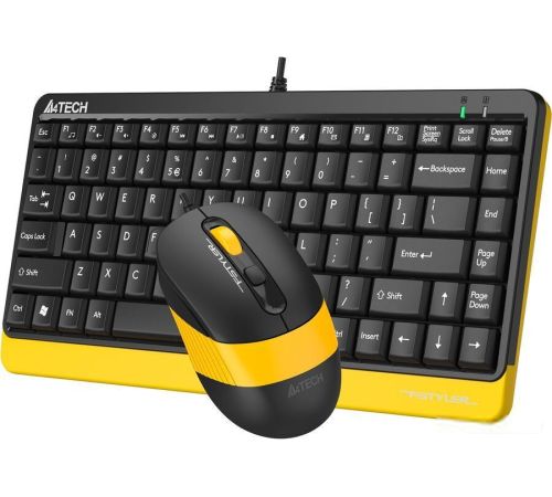Офисный набор A4Tech Fstyler F1110 черный/желтый