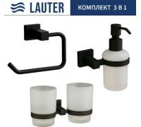 Набор аксессуаров для ванной Lauter 21SH6082 + 21SH6172 + 21SH6072 Matt Black, 3 предмета