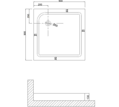 Душевой поддон Niagara 90x90x13 NG-P9090-14Q белый
