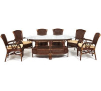 Обеденная группа TetChair Andrea Grand античный орех/ткань рубчик/кремовый