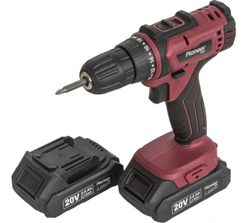 Дрель-шуруповерт Pioneer Tools CD-M2002C-USP с 2-мя АКБ, кейс, оснастка