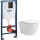 Унитаз подвесной Lauter Vortex 2110830 + GROHE Solido 38811KF0 с кнопкой прямоугольная, черный