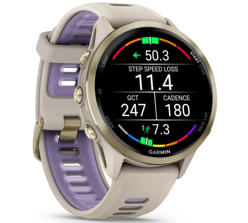 Умные часы Garmin Forerunner 970 47 мм бежевый/фиолетовый