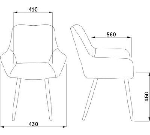 Стул с подлокотниками AksHome Pablo бежевый велюр HLR-08/черный