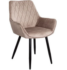 Стул с подлокотниками AksHome Pablo бежевый велюр HLR-08/черный
