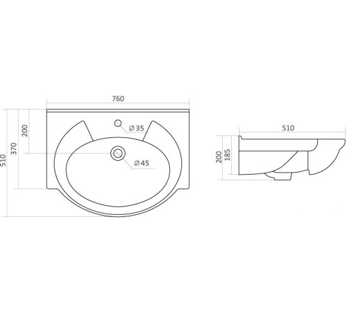 Умывальник Santek Байкал-75 76x51 [1.WH11.0.259]