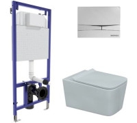 Унитаз подвесной Berges Wasserhaus Floe Rimless + Floe Slim SO + Novum525 + F3 043223