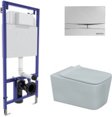 Унитаз подвесной Berges Wasserhaus Floe Rimless + Floe Slim SO + Novum525 + F3 043223