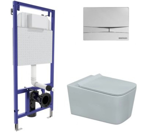 Унитаз подвесной Berges Wasserhaus Floe Rimless + Floe Slim SO + Novum525 + F3 043223