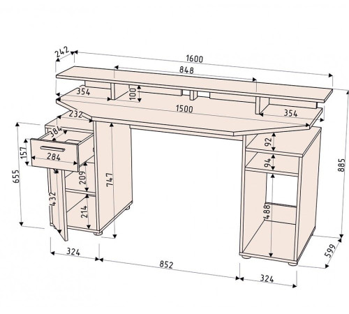 Стол Интерлиния Skill-1 белый