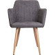 Стул с подлокотниками AksHome Brit темно-серая ткань 1701-30/дуб