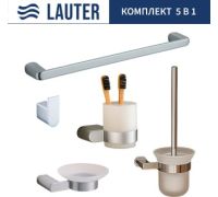 Набор аксессуаров для ванной Lauter 21SH1061 + 21SH1051 + 21SH1091 + 21SH70101 + 21SH1111 Chrome, 5 предметов