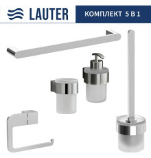 Набор аксессуаров для ванной Lauter 21TS3018 + 21TS3020 + 21TS3014 + 21TS3005 + 21TS3022 Chrome, 5 предметов