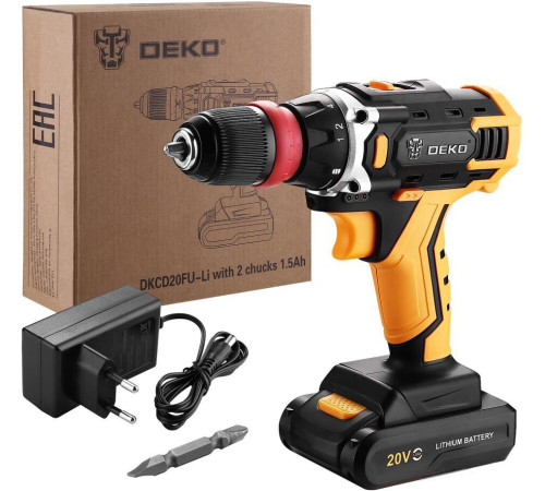 Дрель-шуруповерт Deko DKCD20FU-Li SET 1 063-4176 с 1-им АКБ