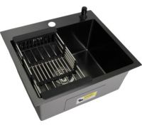 Кухонная мойка Wisent WS-35044BD/GER013 с сифоном, дозатором и коландером