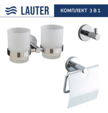 Набор аксессуаров для ванной Lauter 21SH72081 + 21SH72091 + 21SH72101 Chrome, 3 предмета