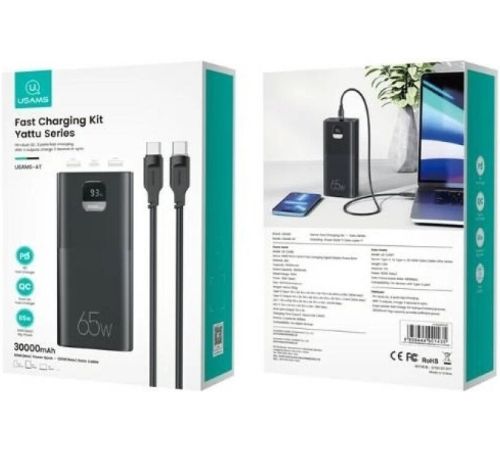Внешний аккумулятор Usams CD185 PB68 30000mAh черный